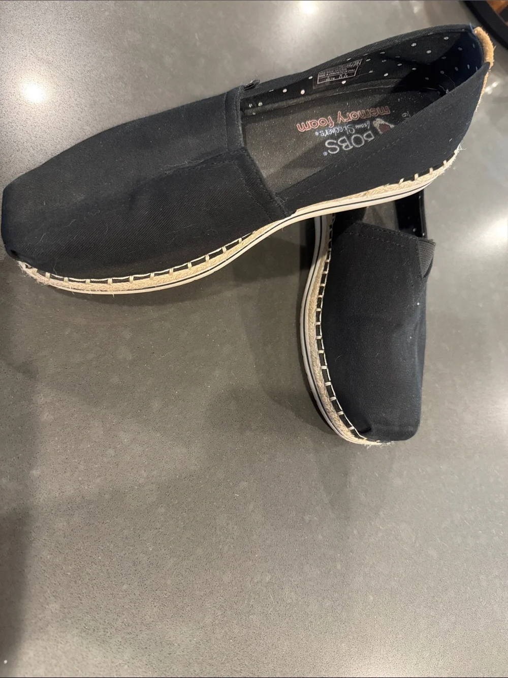 Bobs by Skechers size 9W Black Slip-On Espadrille